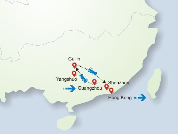 抵達廣州接機後前往酒店